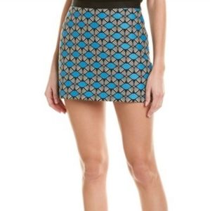 Milly Ribbon Trim Geometric Mini Short Skirt Size 14 XL Retro Mod Go Go NEW NWT